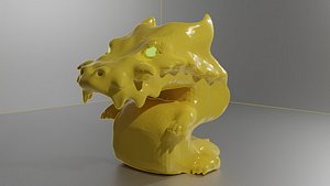 3D Gold cartoon dragon