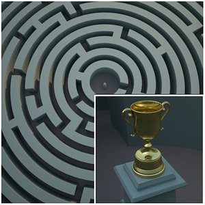 Circular Maze with Trophy Scene