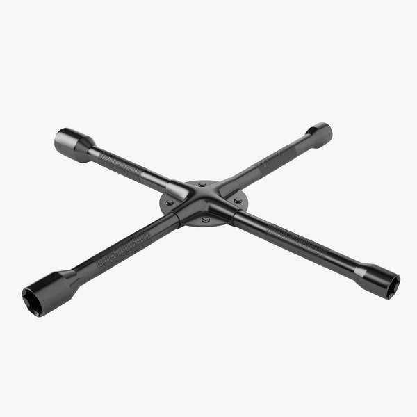 Lug Wrench 4Way Cross Spanner 01 model TurboSquid 1840046