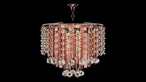 Modern Crystal Drum Chandelier Rose Gold