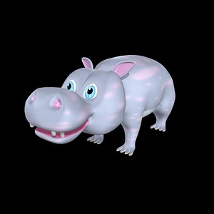 hippo cartoon obj