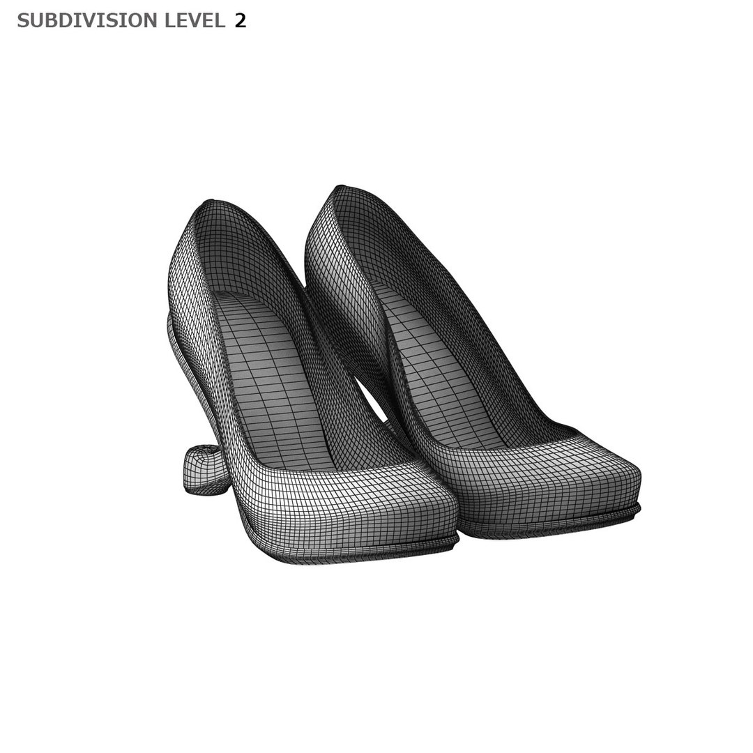 Pro - Louboutin Classic Shoes 3D model High and Low Poly 3D model