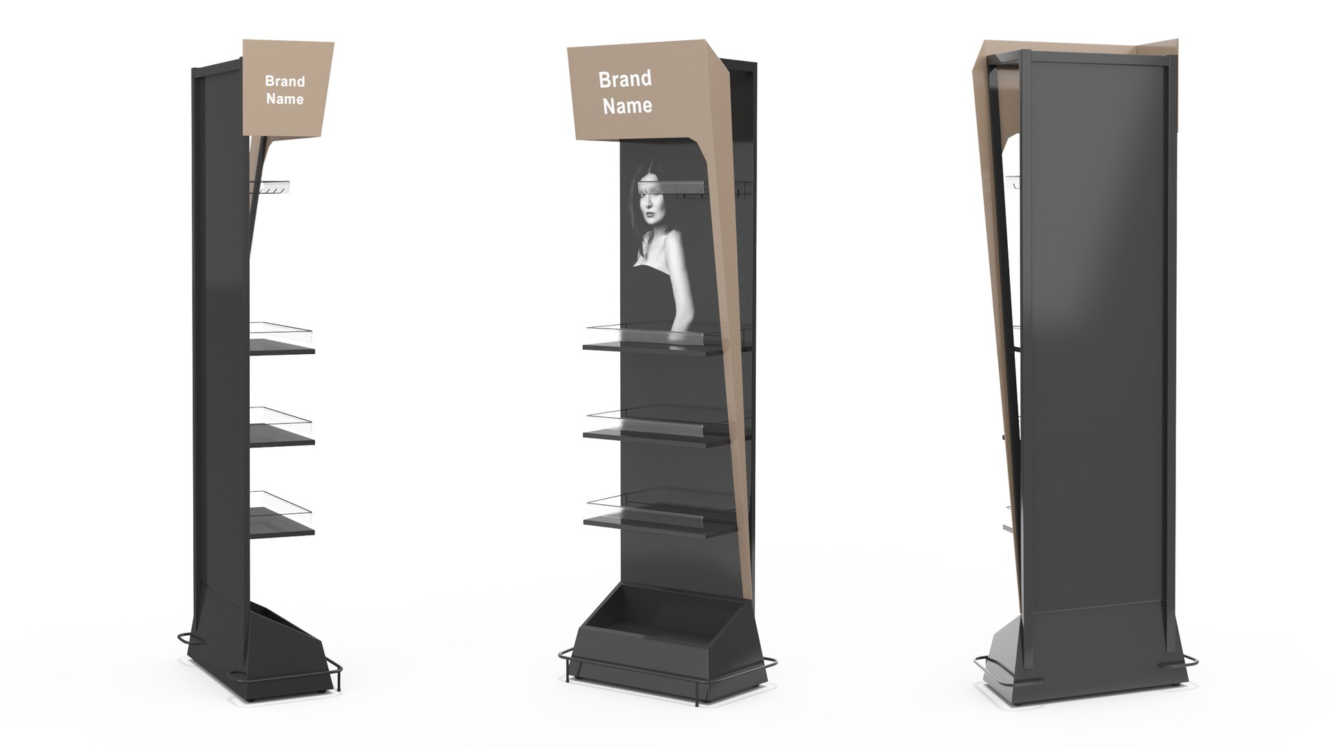 3D Black Stackable Display Stand Mockup model - TurboSquid 2096386