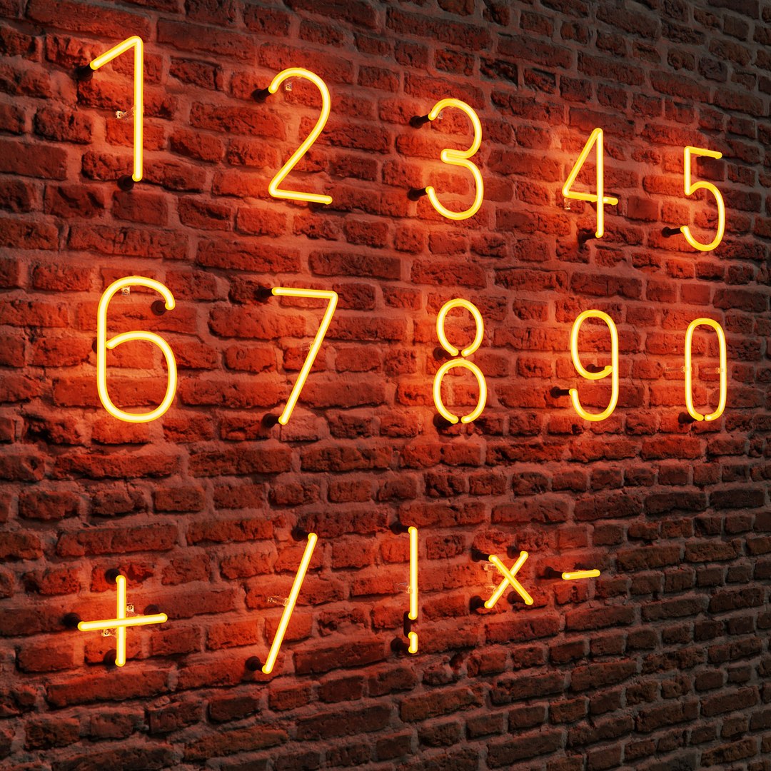 3D Model Neon Numbers - TurboSquid 1909091