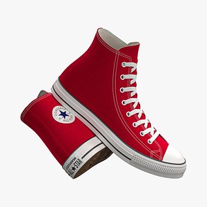 Chuck Taylor All Star Classic High Top Red 3D model