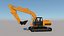 3D rigged excavator model