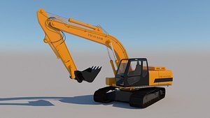 3D rigged excavator model