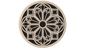 Round Gothic Rose Window 3D model