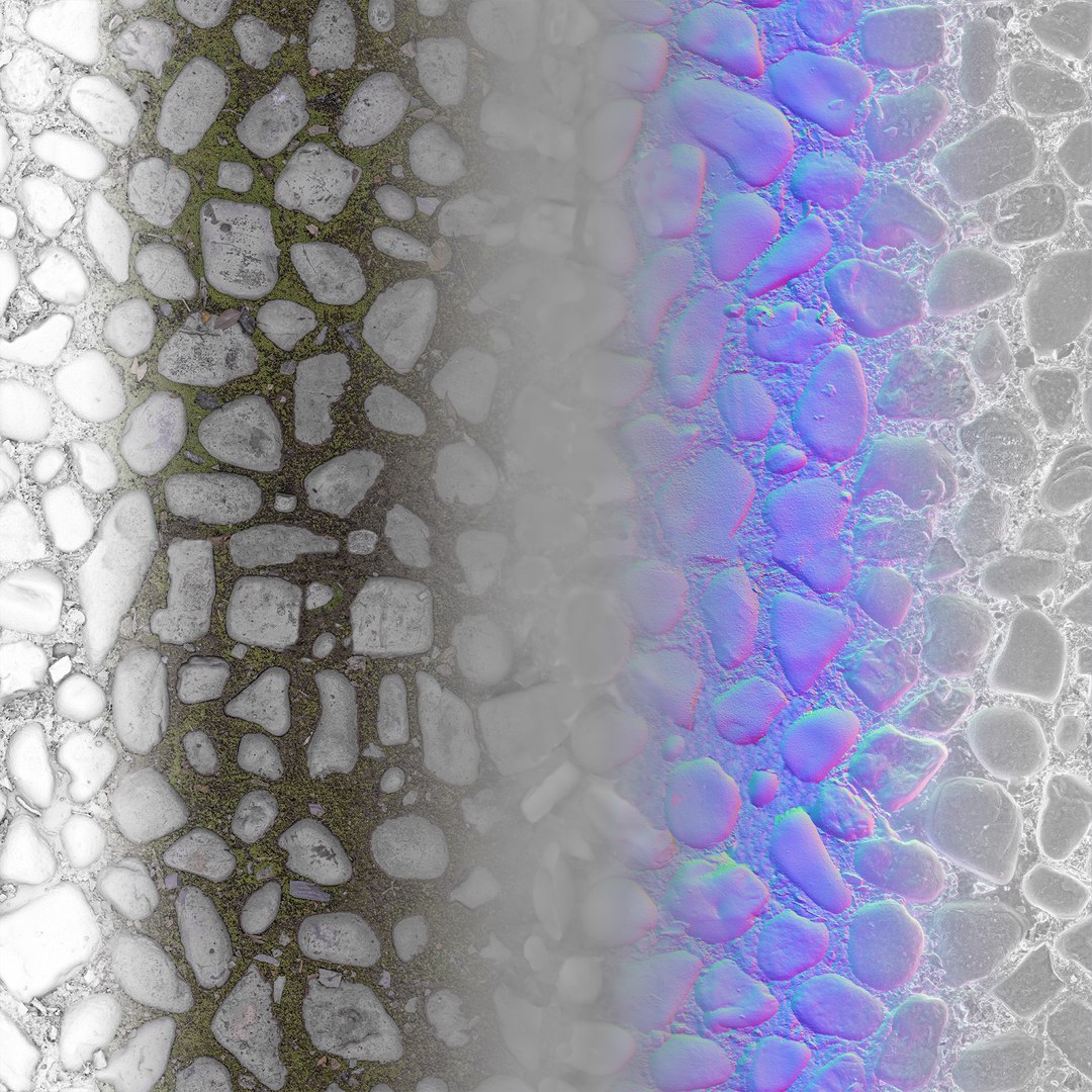 Stone - Pebble Paving Vol 01 - Photogrammetry - Photorealistic 3D Model ...