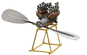 Engine With Propeller Scan 3D model