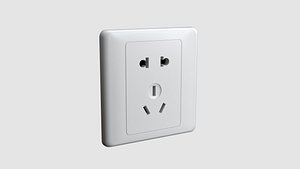 3D White Wall Plug model