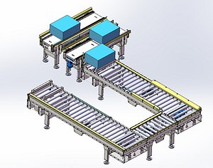 3D Warehouse Material Handling Conveyor System 3D CAD Model model