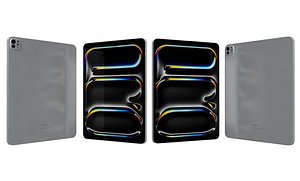 Apple iPad Pro 13 2024 Silver 3D model