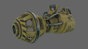 3D scifi scrapgun pbr rigged