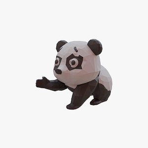 3D Panda low poly model