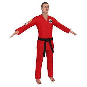 jiu jitsu martial artist 3D