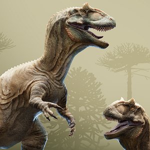 Retro Allosaurus Animation Ready Dinosaur 3D Model 3D