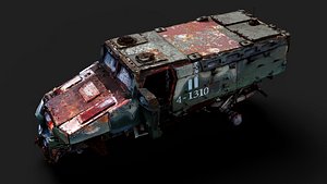 war destroyed BMC vehicle wreck PBR photogrammetry 3D model