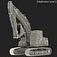 Modelos 3D de veículos de construção montados em c