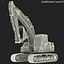 Modelos 3D de veículos de construção montados em c
