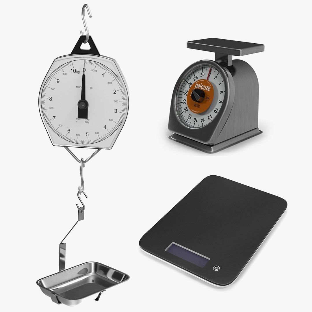 Kitchen Scales Collection 3D model preview