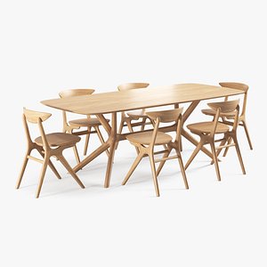 3D eye dining chair oak-x dining table