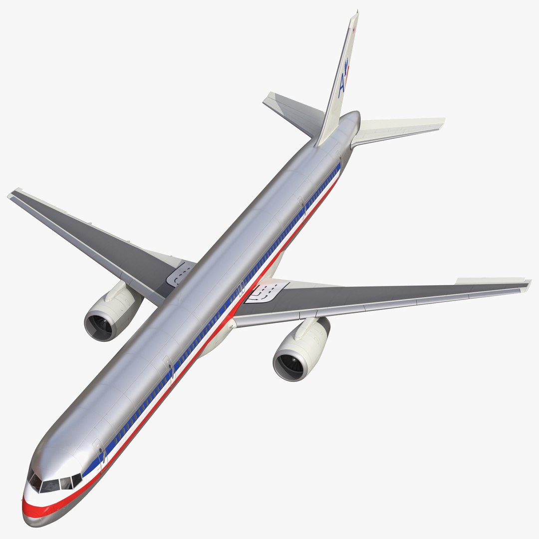Boeing 757-300 American Airlines Rigged 3D Model 3D model preview