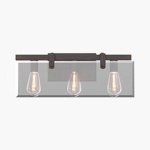 Antique Bronze Clear Glass Luxe Bath Vanity Light