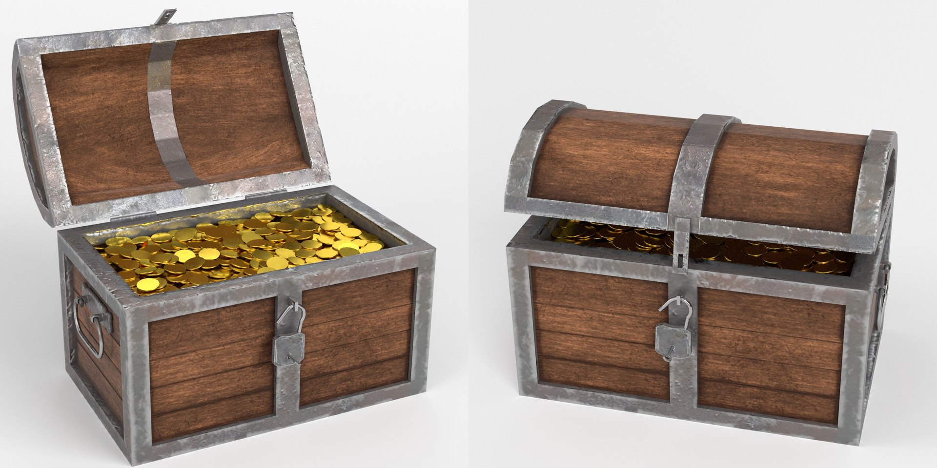Treasure Chest Padlock Coins 3D TurboSquid 1154120