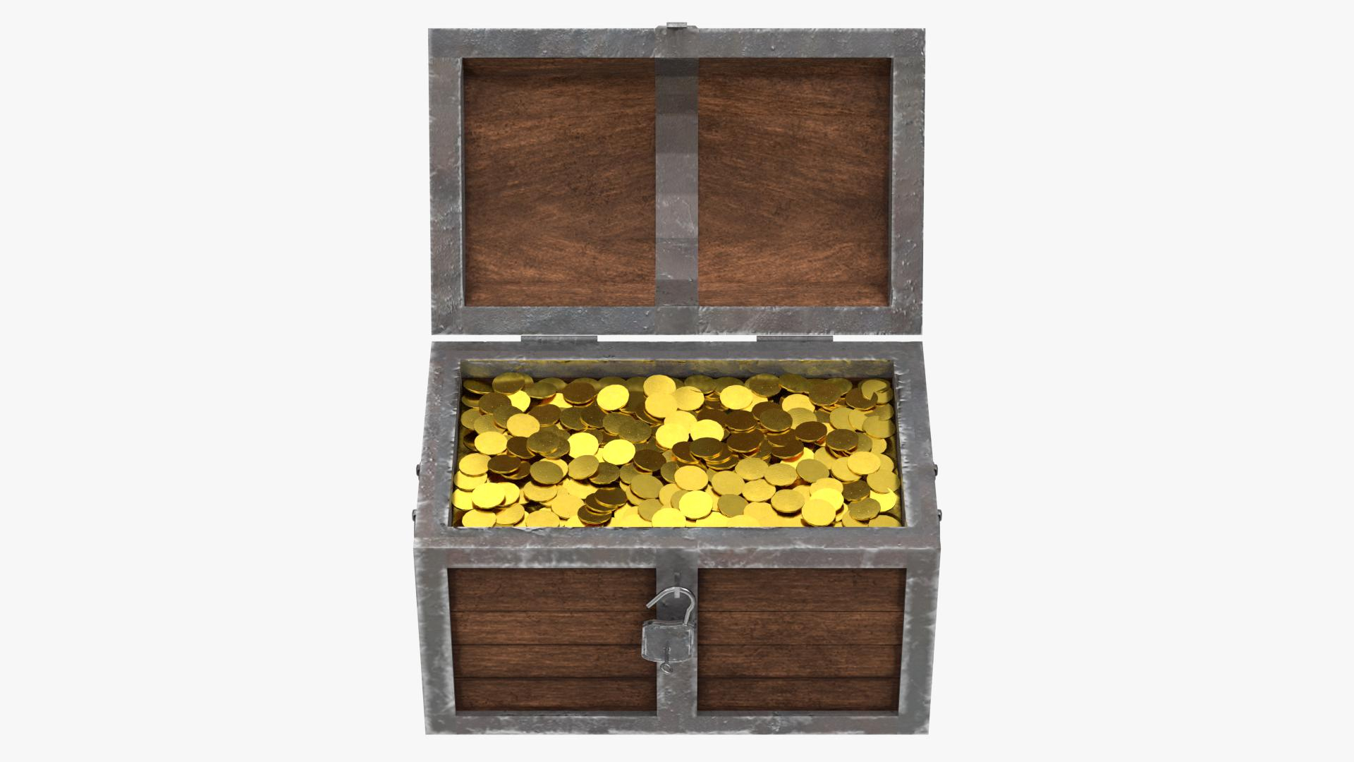 Treasure Chest Padlock Coins 3D TurboSquid 1154120