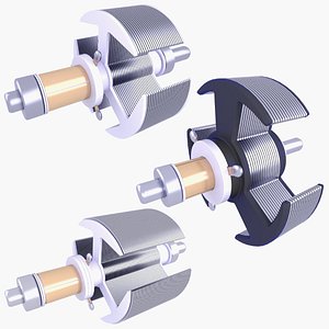 3D 3 Brushed Electric Motor Rotors SET v1