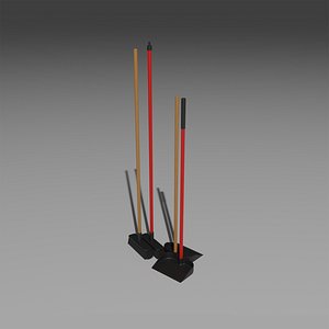 3D Broom and dustpan model