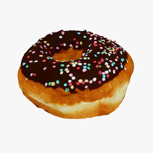 CROSS-POLARIZED CHOCOLATE DONUT 3D SCAN LOW HIGH POLY 3D MODEL 16k TEXTURES 3D model