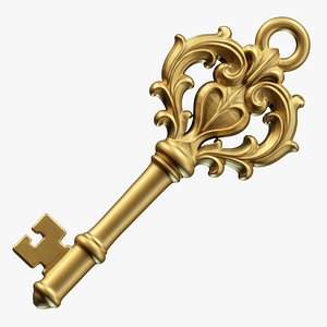 Ornate Vintage Key Pendant model
