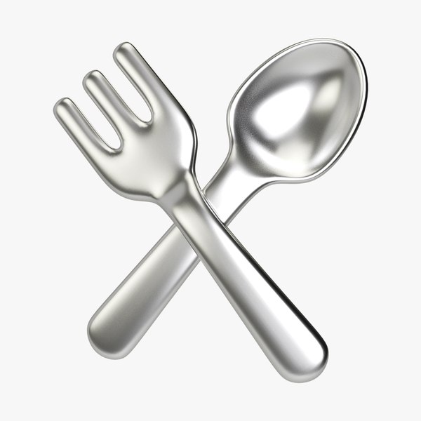 3D Cartoon Spoon and Fork