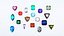 Gemstone Shapes 3D Model Set - Low-Poly Jewellery Collection Low-poly 3D model