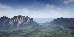 Green plato mountains