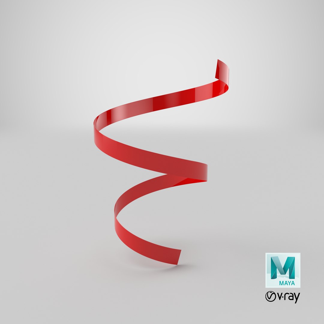 3D Red Ribbon V1 - TurboSquid 2132375