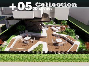 3D Patio Backyard and Garden-A8 model