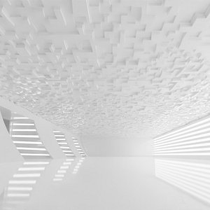 3D Concept space interior empty room 5 model