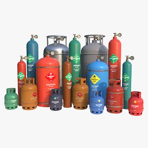 Gas cylinders 3D model