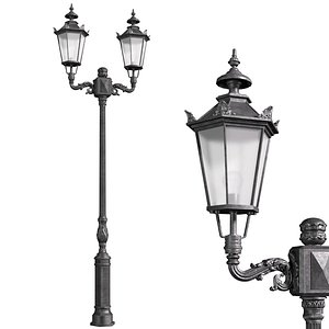 3D Classic street Outdoor landscape light Forged Lamp Lantern 3D model
