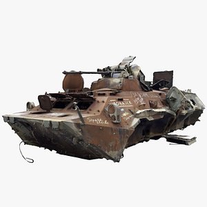 Destroyed BTR-80 wheeled amphibious armoured personnel carrier 3D