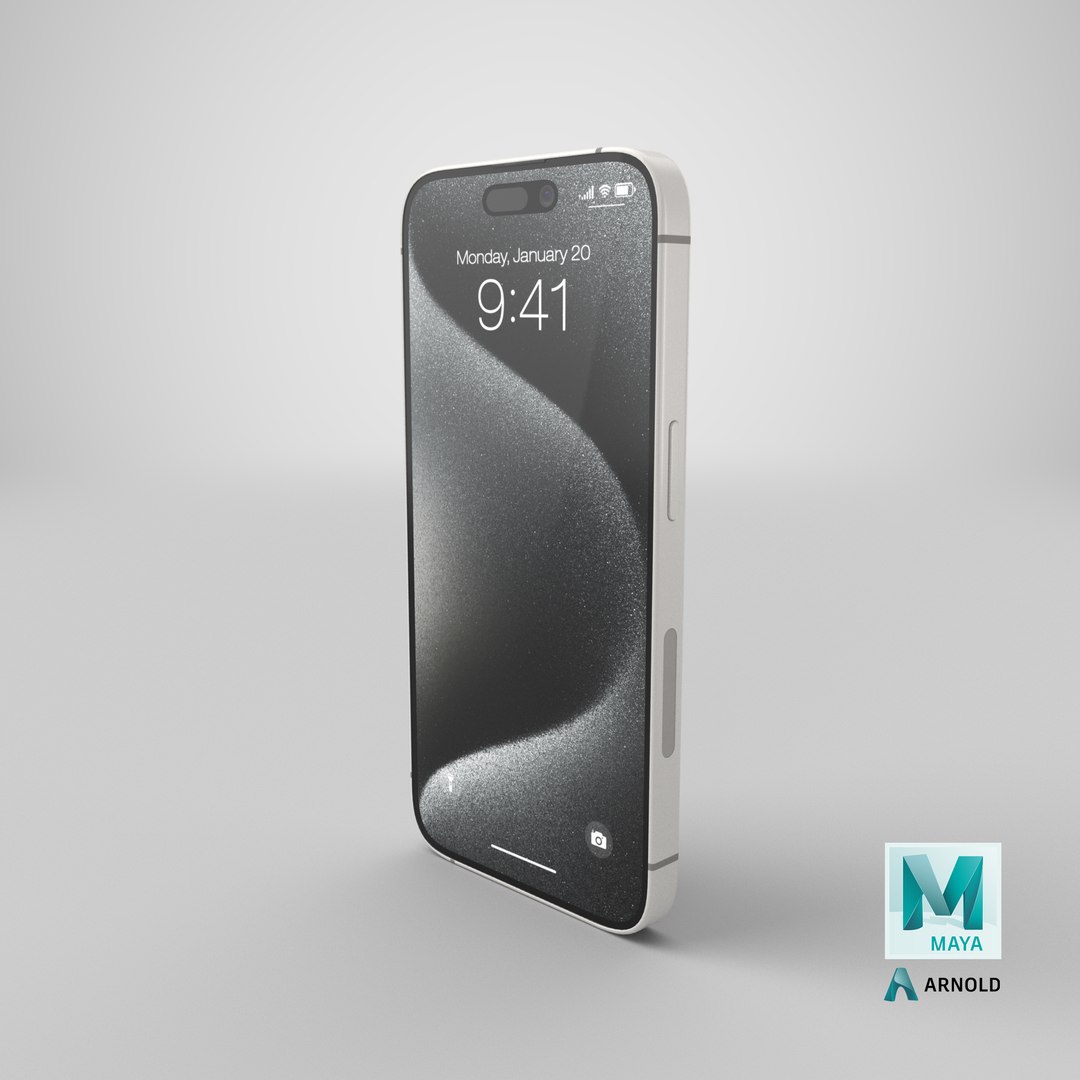 3D model Apple IPhone 15 Pro White Titanium https://p.turbosquid.com/ts-thumb/kC/ZDaeJR/C9/stemcell_maya_arnold_render/png/1703862130/1920x1080/fit_q87/91d8bbca1be8d7ac77aece43caf59fbee6e0934f/stemcell_maya_arnold_render.jpg