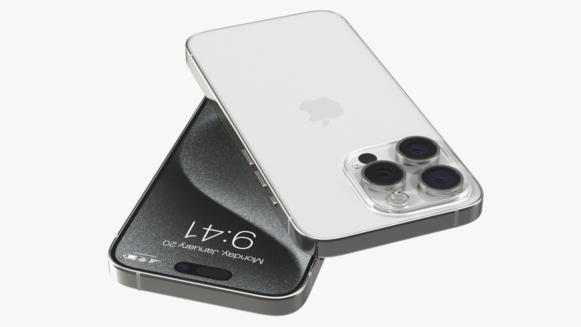 Apple IPhone 15 Pro White Titanium 3D model preview