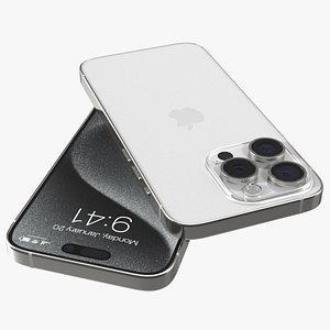 3D model Apple IPhone 15 Pro White Titanium
