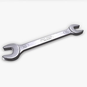 Open End Spanner Low-poly PBR 3D model