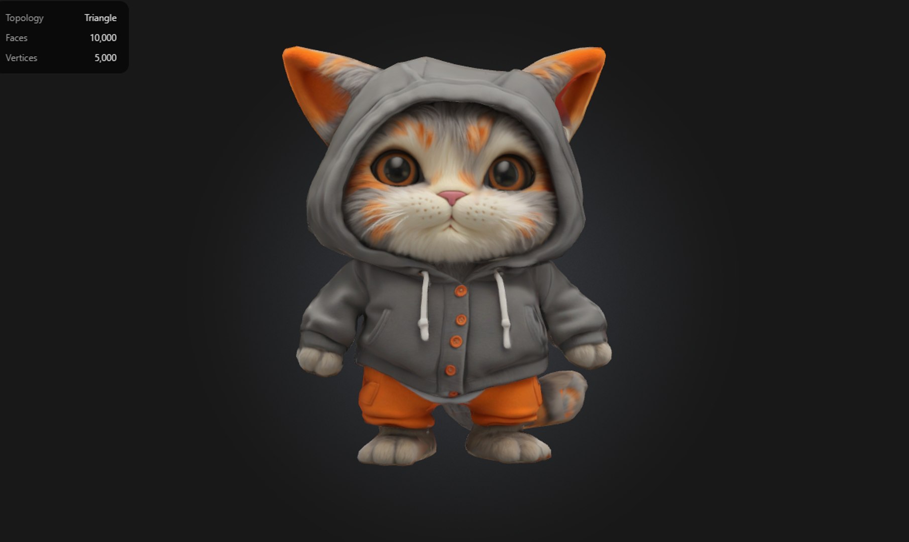 3D Hoodie Cat Stylized 3D Cartoon Character In Streetwear - TurboSquid ...