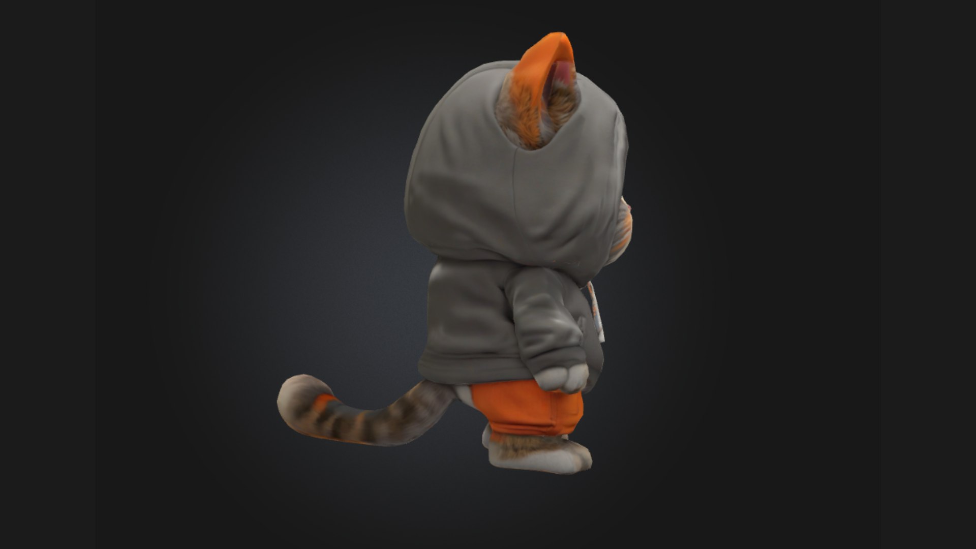 3D Hoodie Cat Stylized 3D Cartoon Character In Streetwear - TurboSquid ...