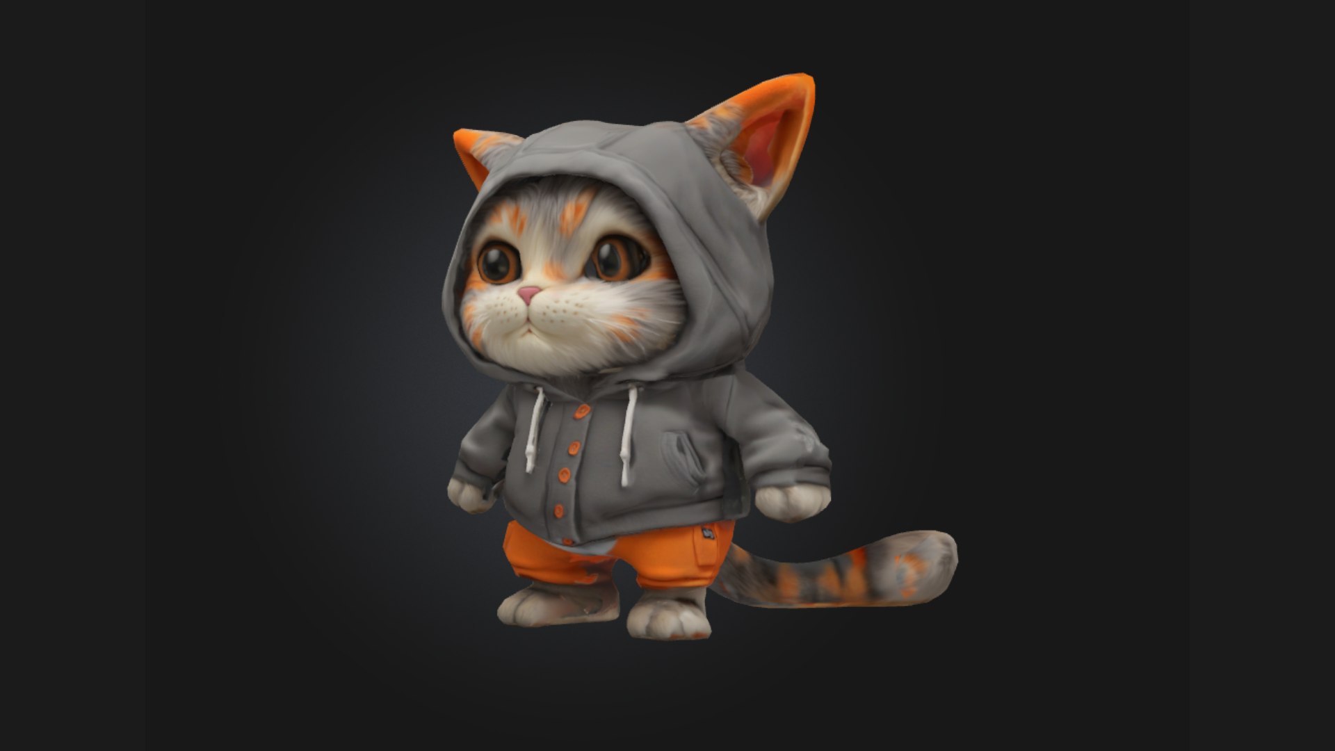 3D Hoodie Cat Stylized 3D Cartoon Character In Streetwear - TurboSquid ...